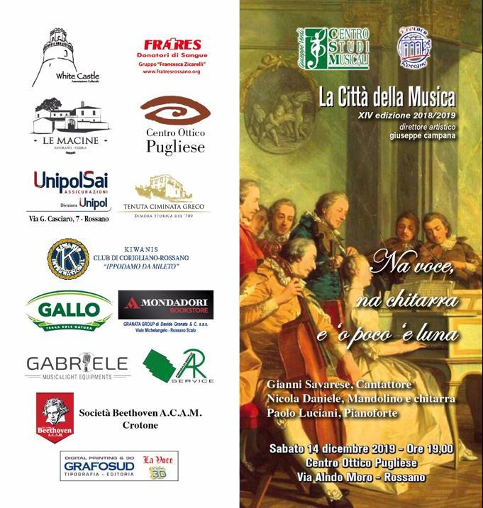 Programma Concerto 14 Dicembre 2019